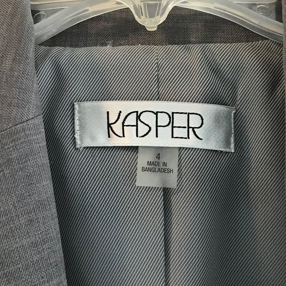 🎉HP🎉 Kasper Gray Blazer Jacket Slash Pockets - Picture 5 of 5